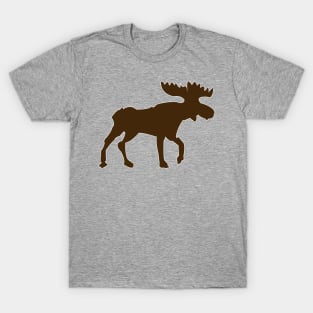 Moose Brown Silhouette Rustic Woodland T-Shirt